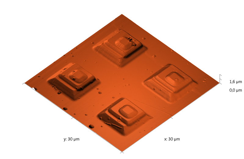 The Si/SiO<sub>2</sub> periodic structure. AFM Image. Topography 3D.